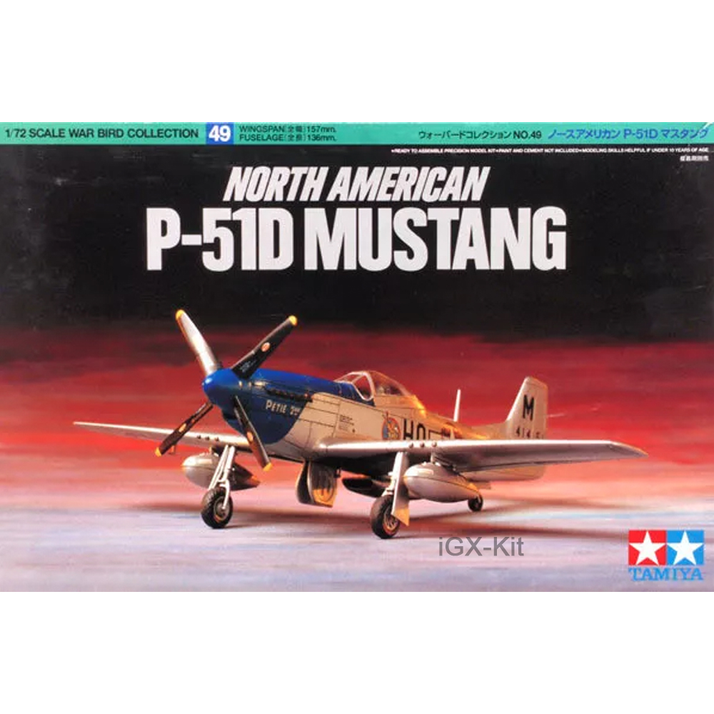 Model Kit Mustang - Tamiya 60749 1/72 Scale US P-51D