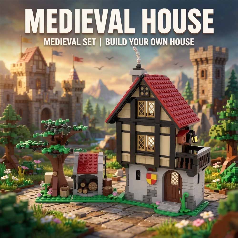 Model Kit Chemistry - MOC-82740 Medieval House Building Blocks Set