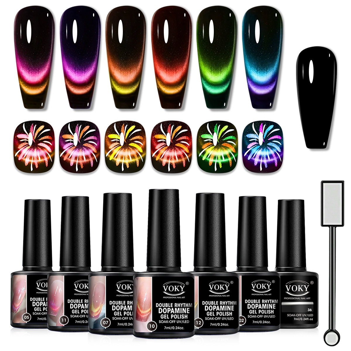 Sanding Stick Set - VOKY 7PCS Double Color Cat Eye