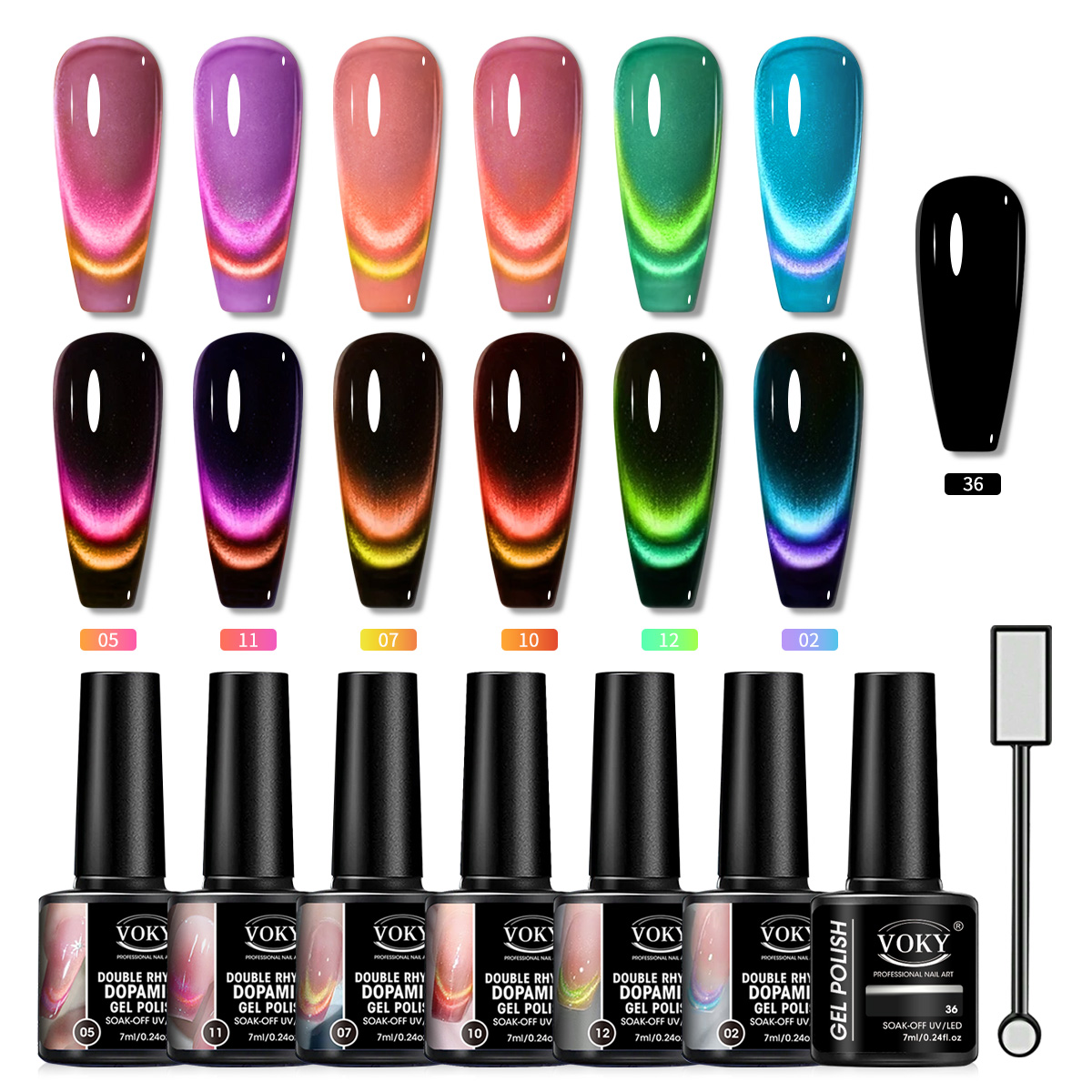 VOKY 7PCS Double Color Cat Eye - огляд і ціна Sanding Stick Set
